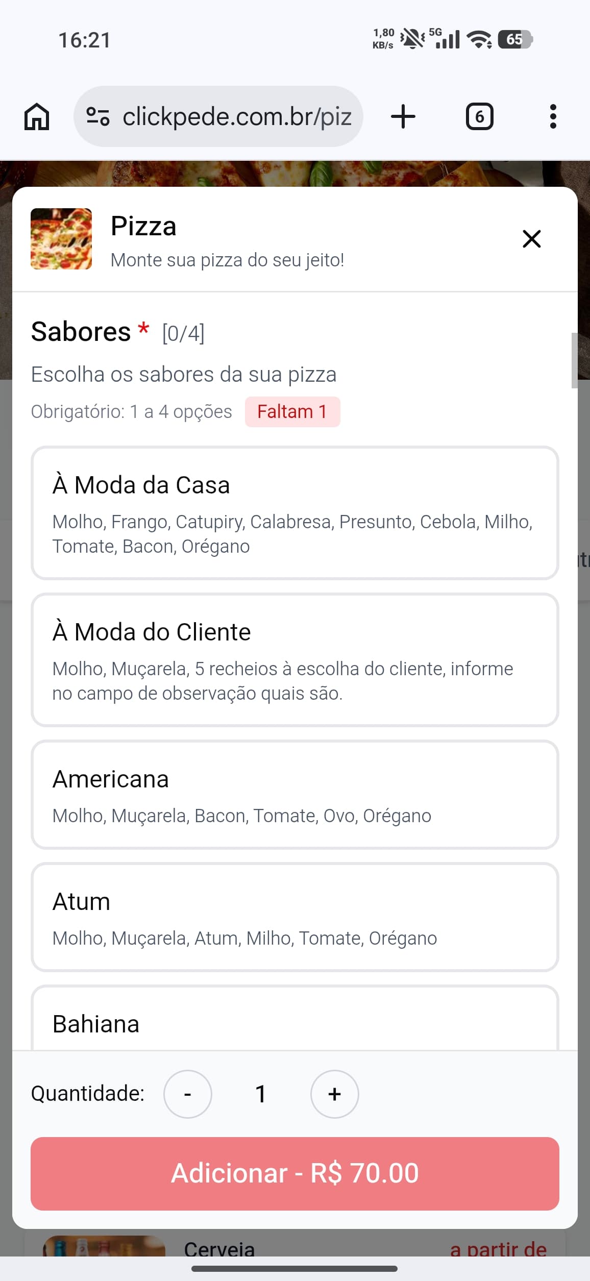 Seleção de Sabores